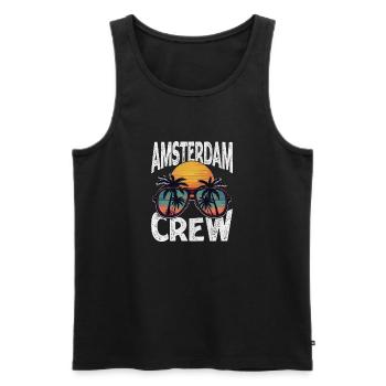 Amsterdam Crew - Men's Premium Organic Tank Top - black - Front - AI Model Male 178 light (178cm)
