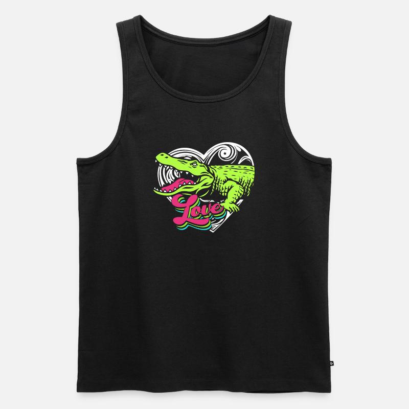 Krokodil Jagd - Männer Premium Bio Tank Top - Schwarz