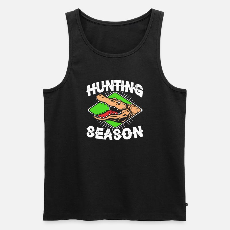 Krokodil Jagd - Männer Premium Bio Tank Top - Schwarz