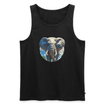 Elefantendesign - Männer Premium Bio Tank Top - Schwarz - Vorne - AI Model Male 178 light (178cm)