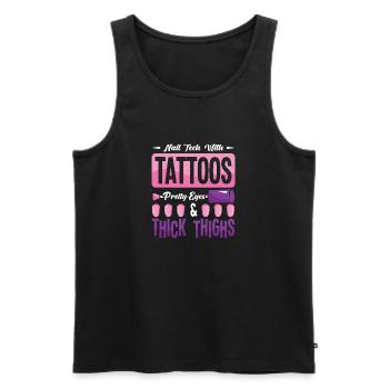Nageldesigner Nageldesignerin Kosmetik Nagelstudio - Männer Premium Bio Tank Top - Schwarz - Vorne - Michal (187cm)