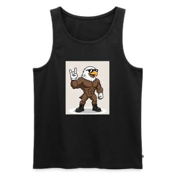 Strong & Cool – Animal Power Style - Men's Premium Organic Tank Top - black - Front - AI Model Male 178 light (178cm)