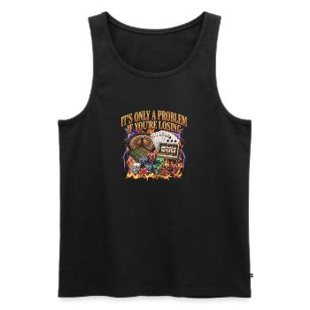 Ce n’est un problème que si vous êtes au casino - Débardeur bio Premium Homme - noir - Devant - AI Model Male 178 light (178cm)