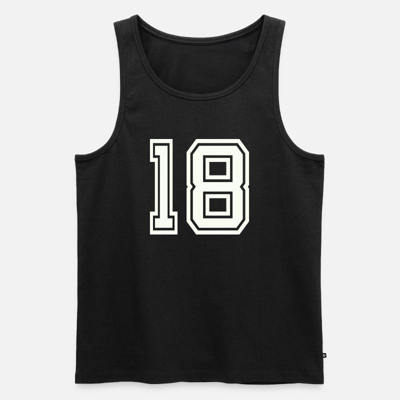 18 - Männer Premium Bio Tank Top - Schwarz
