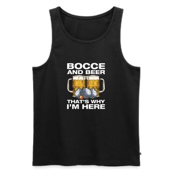 Joueur de bocce et bière de pétanque boule - Débardeur bio Premium Homme - noir - Devant - Michal (187cm)