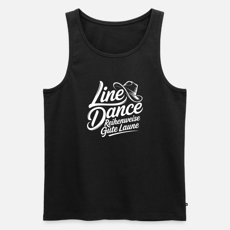 Line Dance Gute Laune - Männer Premium Bio Tank Top - Schwarz