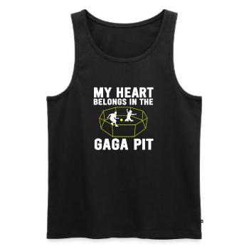 Gaga Pit Heart Tee - Männer Premium Bio Tank Top - Schwarz - Vorne - Michal (187cm)