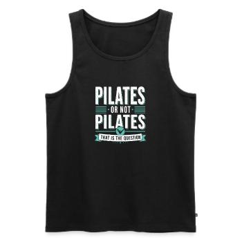 Pilates humour fitness citation sport - Débardeur bio Premium Homme - noir - Devant - AI Model Male 178 light (178cm)