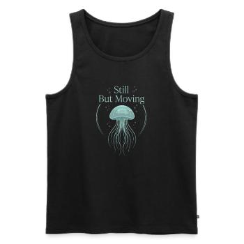 Qualle Ozeanqualle Flowy Soft Ocean Marine - Männer Premium Bio Tank Top - Schwarz - Vorne - Michal (187cm)