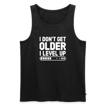 Ich werde nicht älter, ich steige auf. - Männer Premium Bio Tank Top - Schwarz - Vorne - AI Model Male 178 light (178cm)