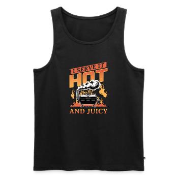 BBQ Grilling Meat Smoking Barbecue - Männer Premium Bio Tank Top - Schwarz - Vorne - AI Model Male 178 light (178cm)
