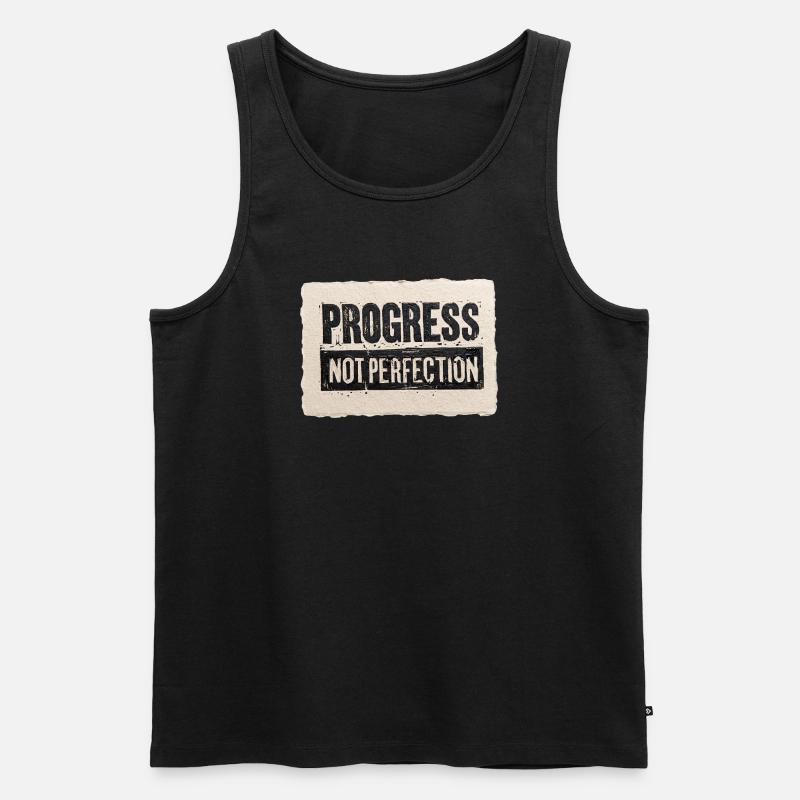 Progrès-pas-perfection - Débardeur bio Premium Homme - noir