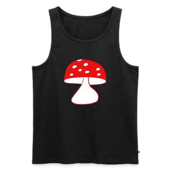 Red fly agaric mushrooms - Men's Premium Organic Tank Top - black - Front - AI Model Male 178 light (178cm)