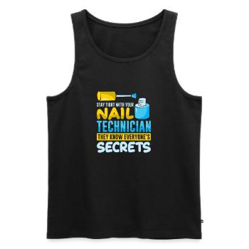 Nageldesigner Nageldesignerin Kosmetik Nagelstudio - Männer Premium Bio Tank Top - Schwarz - Vorne - Michal (187cm)