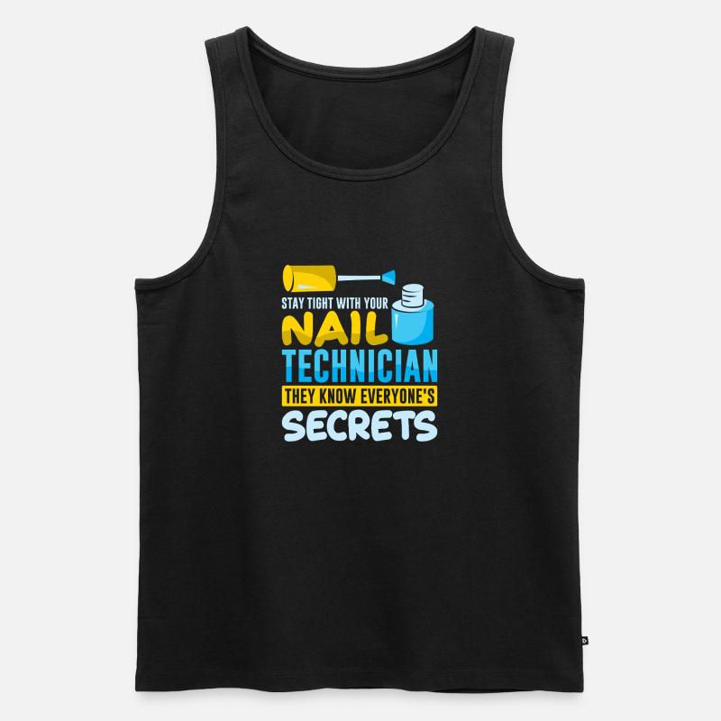 Nageldesigner Nageldesignerin Kosmetik Nagelstudio - Männer Premium Bio Tank Top - Schwarz