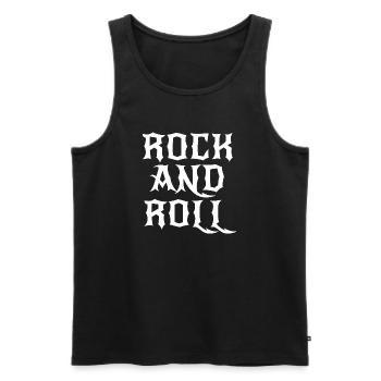 Rock and Roll Gothic logo - Men's Premium Organic Tank Top - black - Front - AI Model Male 178 light (178cm)