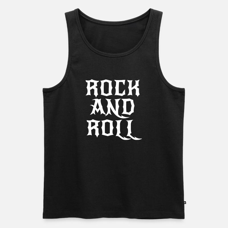 Rock'n'Roll-Gothic-Logo - Männer Premium Bio Tank Top - Schwarz