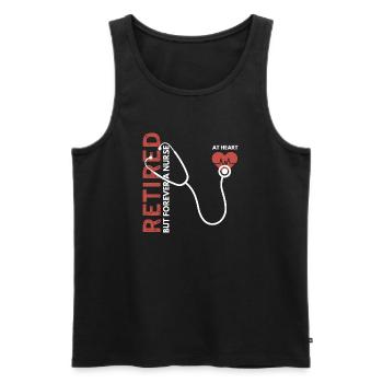 Pensioniert, aber für immer Krankenschwester - Männer Premium Bio Tank Top - Schwarz - Vorne - Michal (187cm)