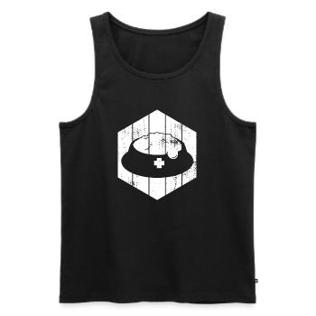 Haustier Futter - Männer Premium Bio Tank Top - Schwarz - Vorne - AI Model Male 178 light (178cm)
