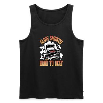 BBQ Grilling Meat Smoking Barbecue - Männer Premium Bio Tank Top - Schwarz - Vorne - AI Model Male 178 light (178cm)