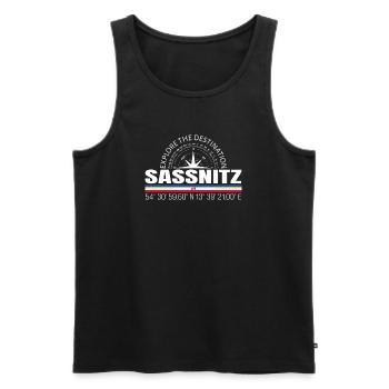 Sassnitz - Männer Premium Bio Tank Top - Schwarz - Vorne - Michal (187cm)