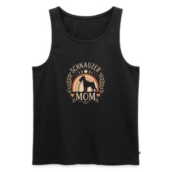 Schnauzer Mama Vintage Regenbogen - Männer Premium Bio Tank Top - Schwarz - Vorne - AI Model Male 178 light (178cm)