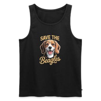 Save the Beagles Rescue Illustration - Männer Premium Bio Tank Top - Schwarz - Vorne - AI Model Male 178 light (178cm)