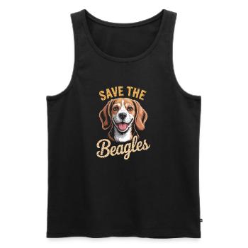 Save the Beagles Beagle Rescue Tee - Men's Premium Organic Tank Top - black - Front - AI Model Male 178 light (178cm)