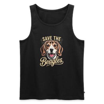 Save the Beagles - Men's Premium Organic Tank Top - black - Front - AI Model Male 178 light (178cm)