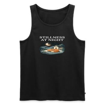 Stillness at Night Fox Animal Cottagecore Farm - Men's Premium Organic Tank Top - black - Front - AI Model Male 178 light (178cm)