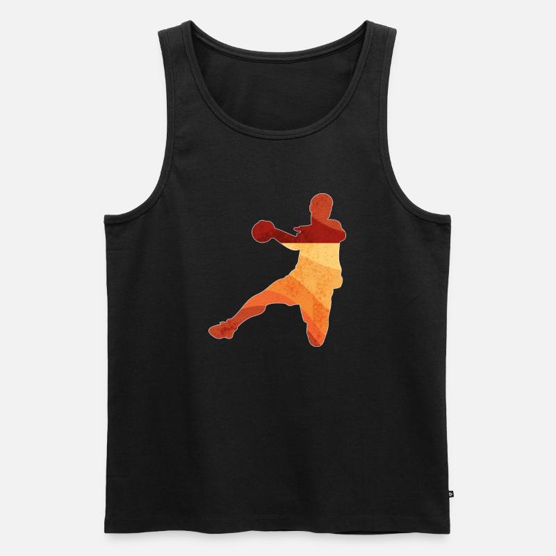 Basketball-Dunk im Retrogradient - Männer Premium Bio Tank Top - Schwarz