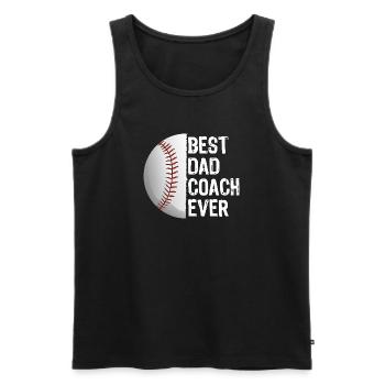 Bester Vater-Trainer aller Zeiten Baseball-Tee - Männer Premium Bio Tank Top - Schwarz - Vorne - Michal (187cm)