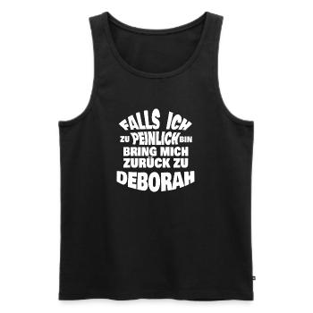 Deborah als JGA - Männer Premium Bio Tank Top - Schwarz - Vorne - Michal (187cm)
