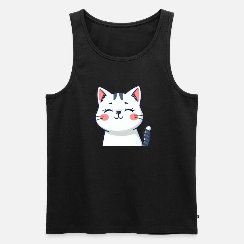 Katze Kätzchen Katzenshirt Geschenk - Männer Premium Bio Tank Top - Schwarz