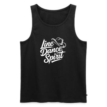 Line Dance Spirit - Débardeur bio Premium Homme - noir - Devant - AI Model Male 178 light (178cm)