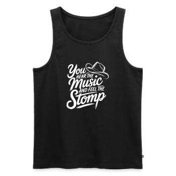 Line Dance Western Music Style - Men's Premium Organic Tank Top - black - Front - AI Model Male 178 light (178cm)