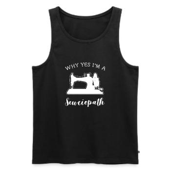 Warum ja, ich bin ein Sexuopath - Männer Premium Bio Tank Top - Schwarz - Vorne - Michal (187cm)