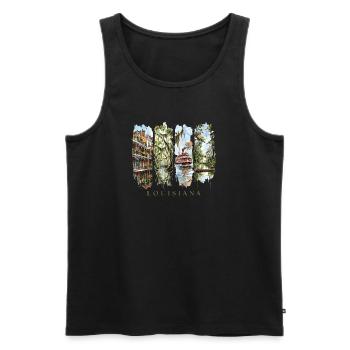 Louisiana Vacation Travel – Bayou & New Orleans - Men's Premium Organic Tank Top - black - Front - Michal (187cm)