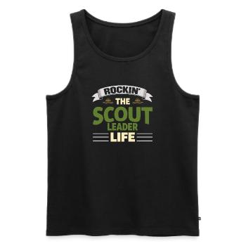 Rockin Le Chef Scout Vie Pfadfinderleiter - Débardeur bio Premium Homme - noir - Devant - Michal (187cm)