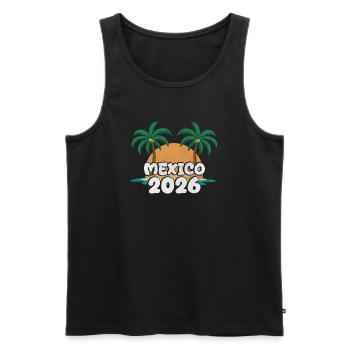 Mexiko 2026 - Männer Premium Bio Tank Top - Schwarz - Vorne - AI Model Male 178 light (178cm)