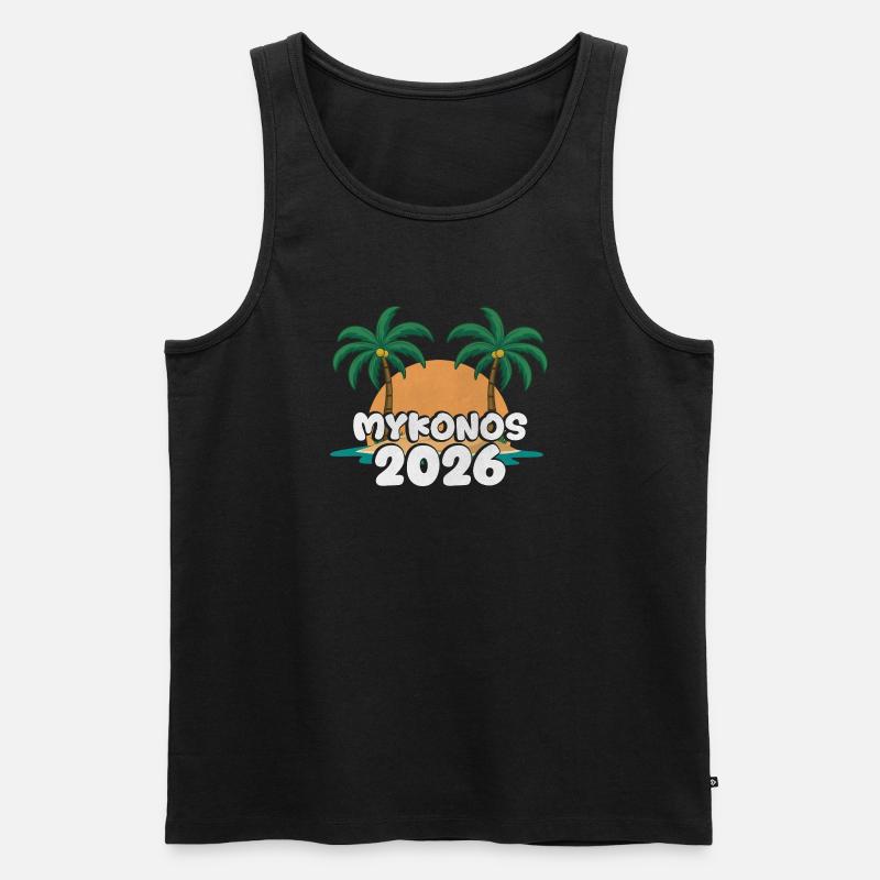 Mykonos 2026 - Männer Premium Bio Tank Top - Schwarz