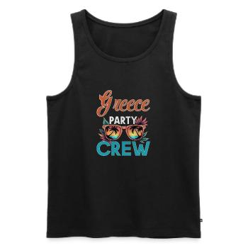 Greece Crew - Men's Premium Organic Tank Top - black - Front - Michal (187cm)