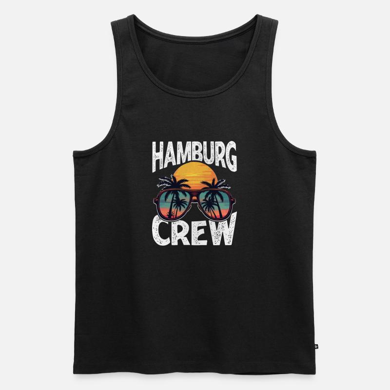 Hamburg Crew - Männer Premium Bio Tank Top - Schwarz