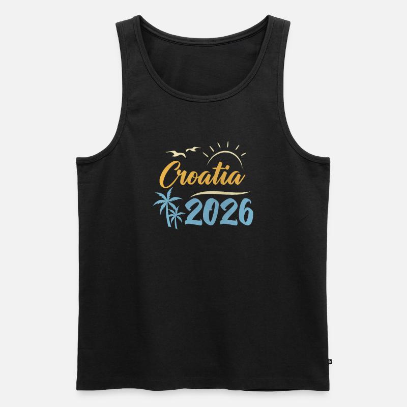 Croatia 2026 - Männer Premium Bio Tank Top - Schwarz