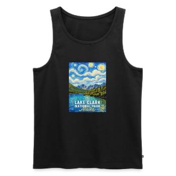 Lake Clark Alaska Landscape Art - Men's Premium Organic Tank Top - black - Front - Michal (187cm)
