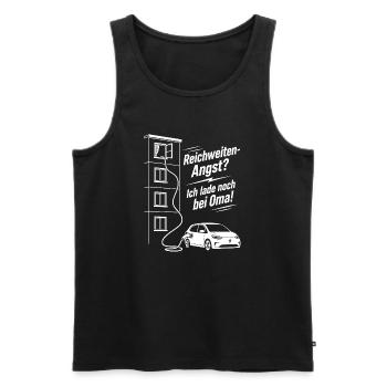 Reichweiten Angst, E Auto, Oma - Männer Premium Bio Tank Top - Schwarz - Vorne - AI Model Male 178 light (178cm)