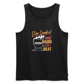 BBQ Grilling Meat Smoking Barbecue - Männer Premium Bio Tank Top - Schwarz - Vorne - AI Model Male 178 light (178cm)
