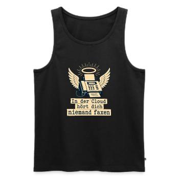 In Der Cloud Niemand Faxen. - Männer Premium Bio Tank Top - Schwarz - Vorne - Michal (187cm)