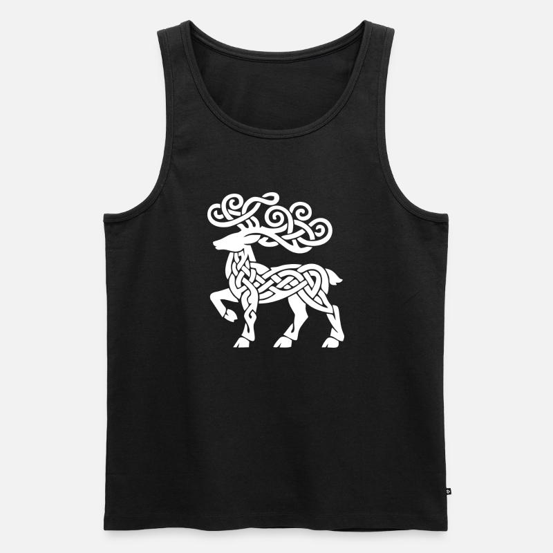 Celtic Knotwork Deer - Men's Premium Organic Tank Top - black