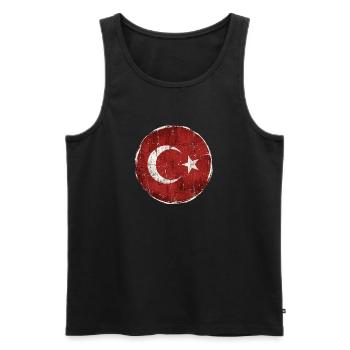 Turkey Flag Circle Design - Men's Premium Organic Tank Top - black - Front - AI Model Male 178 light (178cm)